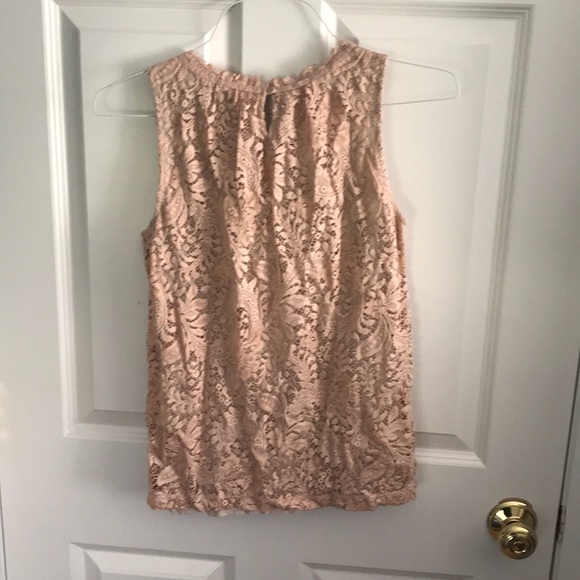 Loft peach lace tank top - Picture 4 of 4
